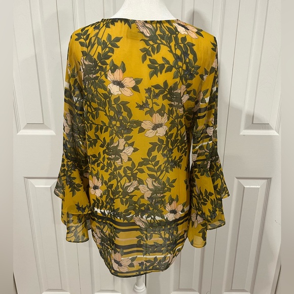Yellow Cabi sheer blouse - Picture 3 of 5